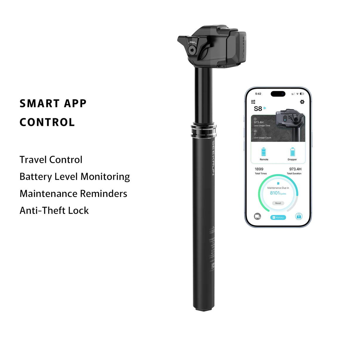 Seekrun S8 Wireless Dropper Seatpost